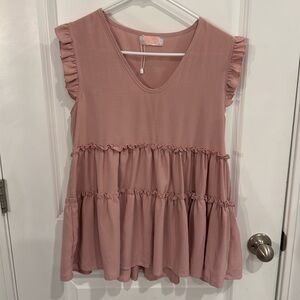 Pink sleeveless, small blouse